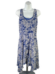 Cabi Women&rsquo;s Blue Paisley Sleeveless 2 Piece Layered Dress – M