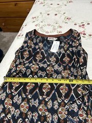 Fabindia Navy Blue & Beige Printed Wrap Tunic Size XS New Blue Orange