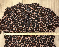 J. Crew Tie-Neck Tiered Dress in Leopard Crinkle Chiffon-Women&rsquo;s M-AR673