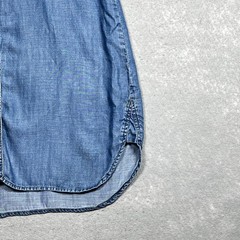 Cloth & Stone Dress Sz Medium Light Wash Button Front Chambray Roll Tab Sleeves