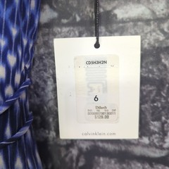Calvin Klein Size 8 Fit & Flare Side Zip Chiffon Byzantine Blue Maxi Dress NWT!