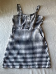 No Boundaries Gingham Plaid Black White Cami Button Pocket Dress Preppy Feminine