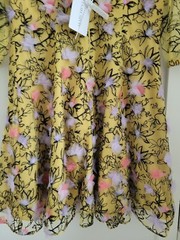 Marchesa Notte Embriodered Tulle Mini Dress Size 6 Yellow Floral Wedding NWT