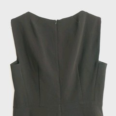 MM LaFleur The Cindy Square Boat Neck Tailored Dress 12 Black Classic Office