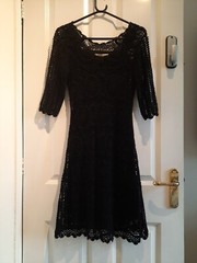 Amaranto Knitted Lined Black Dress Size 8