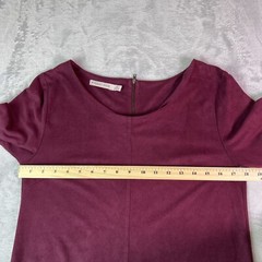 Bishop + Young Dress Size Medium Plum Red Short Sleeve Mini T-Shirt Dress Modern