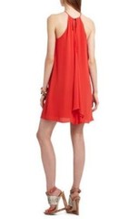 NEW BCBGMAXAZRIA BRIGHT RED HATTIE SHORT RUFFLE DRESS WQR6V908/AM82 SIZE XS