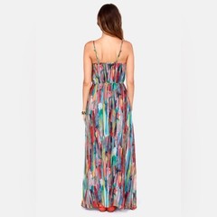 Jack by BB Dakota Multicolor Brushstroke Strap Maxi Dress