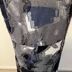 Parsley & Sage Blue Black Patchwork Sleeveless Dress Pockets Artsy Lagenlook XL