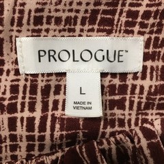 Prologue Midi Dress Womens L 3/4 Sleeve Crew Neck Casual Cinched Waist Burgundy
