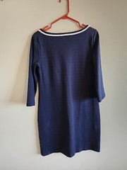 Talbots Navy Nautical Rope Trim Shift Dress Size Medium. EUC
