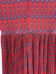 Hunter Bell Sabine Dress Medium Red Pleated Maxi Geometric Print