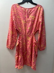 Universal Thread Pink Yellow Floral Mini Dress Women Linen cut-out Beach Boho