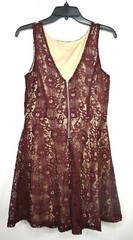 Speechless Womens All Over Lace Skater Dress Mini Zipper Closure Sleeveless L