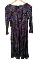 90s Betsey Johnson Blue-Purple with Velvet Butterfly Print