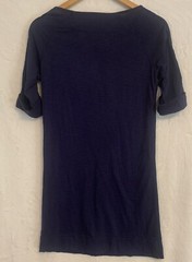 Lilly Pulitzer T-shirt Dress Navy Blue 3/4 Sleeve With Golden Buttons Sz XS