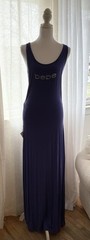 Y2K BEBE Swarovski Elements Logo Cut-Out Back Maxi Dress made in the USA