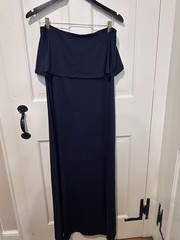 Susana Monaco Slit Dress Sz L Long Strapless Color Midnight- Vacation Resort