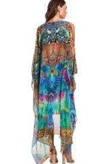 Camilla Mother Xanadu Long Sheer Overlay Dress Size L/XL Jungle Animal Silk