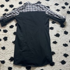 Finley Casey XL Checkered button up check combo shirt dress with Black Accents