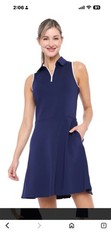 Belyn Key Audrey Dress Small Ink Blue Piping Preppy Tennis Golf Pickleball NWOT