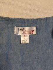 J for Justify Size Small Chambray Adjustable Strap Tiered Sundress EUC