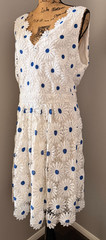 Boston Proper Daisy Fit and Flare Dress Embroidered Floral Sleeveless Boho 14