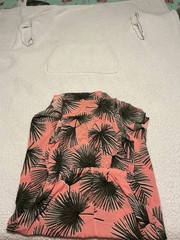 Women’s Coral & Black Tropical Floral Print Dress Size L Regular