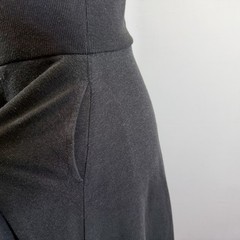 PrAna Women&rsquo;s M Black Ribbed Knit Fit & Flare Dress Sleeveless Midi Pockets Yoga