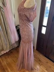 womens formal dresses Dusty Rose Trumpet Mermaid Maxi Small Pink Bridesmaids
