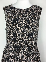 Vero Moda Dress Medium 8-10 UK Black Nude Beige Abstract Paint Splatter Print