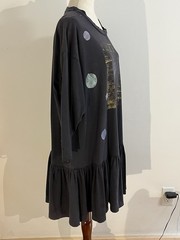 Monster & Moons Dress Avant Garde Art to Wear Stamp Paint Halloween READ