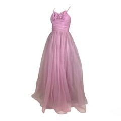 1940s 1950s Lee Delman pink tulle dress gown, UK8. Vintage. Valentines. Ex Cond