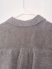 Lucky Brand Charcoal Gray Button-Front Midi Shirt Dress