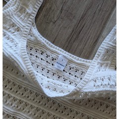Old Navy Womens Crochet Sweater Dress Creme de la Creme Off-White Midi Large L