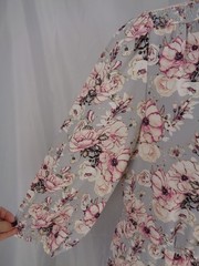 Ophelia Roe Floral Dress Size XL Gray Pink Romatic Cottagecore