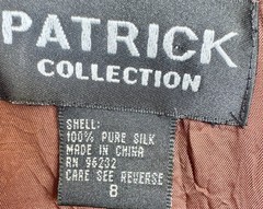 Patrick Collection Women Sleeveless 100% Silk Maxi Dress Brown Side Slit Lined 8