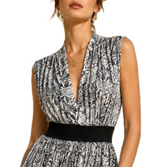 D & G Dolce & Gabbana Flowy Python Pring Chiffon Dress V-Neck Sleeveless Sz XS
