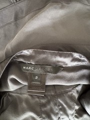 Marc by Marc Jacobs 100% Silk Black Slip Dress Satin Trim Covered Buttons Size 2