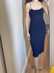 ARITZIA WILFRED Navy Blue Strapped Dress in size 4