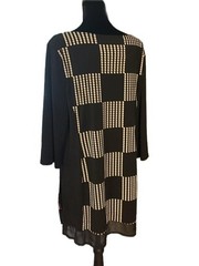 Grayson Black & Cream Checkerboard Shift Dress