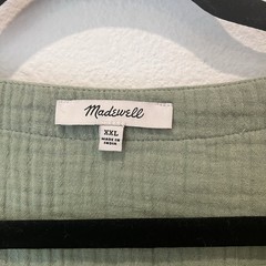 Madewell Lightspun Cuff-Sleeve Button-Front Tiered Mini Dress – Sage Green XXL