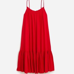 J. CREW SOLD OUT Cotton Voile Ruffle Beach Dress in Red