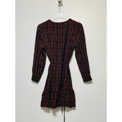 LOFT PLAID SHIMMERY FLOUNCE SWING DRESS SIZE LARGE PETITE