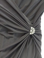 Lauren Ralph Lauren Dress 6 Black Pleated Rupples A Line V Neck