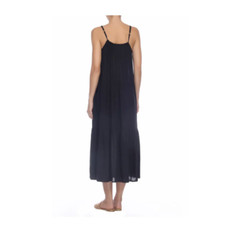 BOHO ME Black Tiered Side Pocket Square Neck Beach Summer Maxi Midi Dress S 4/6