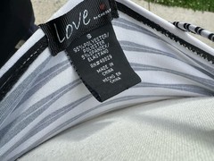 Black/White/Gray Striped Halter Ring Stretch Maxi Dress S