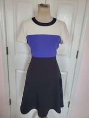 KATE SPADE New York « Jazz Things Up » Colorblock Crepe Flip Dress (Size 8)