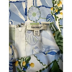 Francesca&rsquo;s Blue & Green Mediterranean Print Sleeveless A-Line Dress XS Coastal