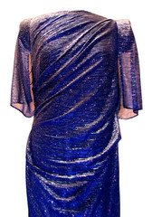 Talbot Runhof Lobata 26 Metallic Sequined Draped Evening Gown Dress Sz 14 US 44